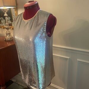 Pink and silver sequin shirt